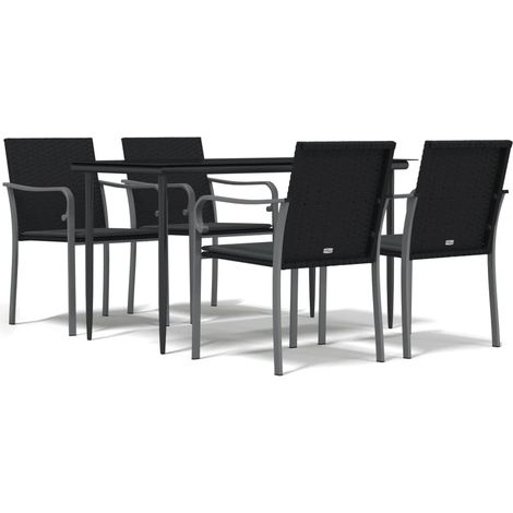 Maison Exclusive - Juego comedor jardín 5 piezas y cojines ratán (1/5)
