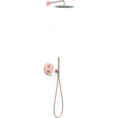 Kit mitigeur encastré 2 voies Rapid‑box pour douche Study Or Rose Mat 24K - TRES 26238004OPM