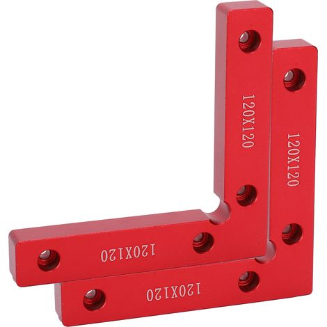 Lot de 2 équerres de positionnement à angle droit 90° pour menuisier, outil de bois 120x120 mm (1/5)