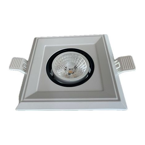 Spot encastré LED 11W carré 128X128mm blanc orientable 3000K 800lm 230V dimmable 38° IP20 IK07 MINI CARD ONE TRAJECTOIRE 003751 (1/2)