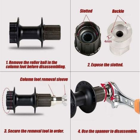 Outil de Roue Libre de vélo, Outil de Retrait et d'installation de Corps de Roue Libre, Outil de démontage de moyeu de vélo pour VTT (1/4)