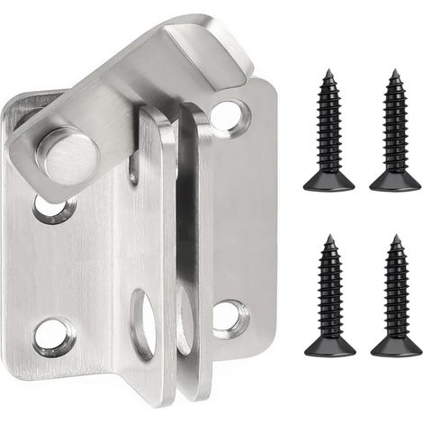 Verrou de Porte Verrouillable en Acier Inoxydable Noir, Petit Verrou 2 en 1 avec Trou de Serrure et Vis Inclus, Verrou de Porte Extérieur pour Ouverture à Gauche pour Fenêtre, Portail Coulissant, Vole (1/5)