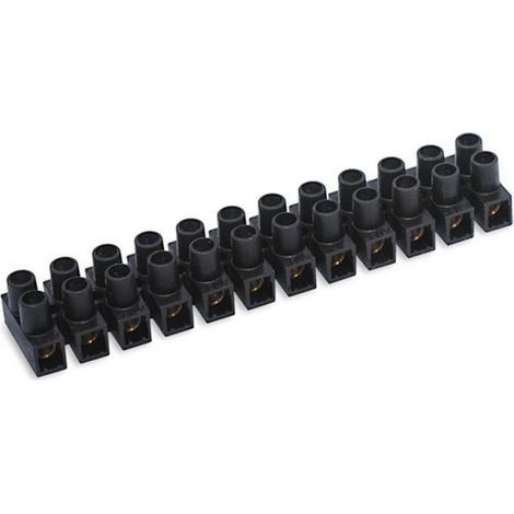 Regleta Conexion 12 Contactos 16Amp 10mm P.E. NEGRO