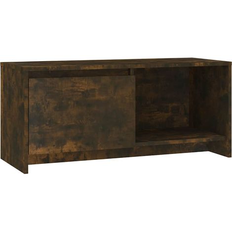 Meuble TV, Étagère TV, Meuble de Salon, Chêne fumé 90x35x40 cm Aggloméré OIB2133E (1/5)