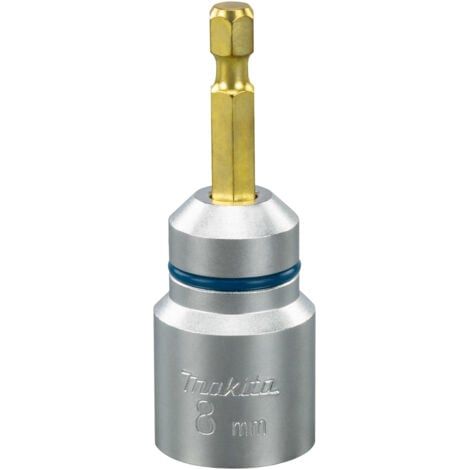 Makita – Llave de vaso 8mm para varilla roscada – Inserción 1/4" hex. – Para atornilladores de impacto – Sujeción de tuberías (1/3)
