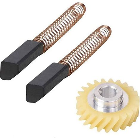 4x Brosse de Moteur W10380496 4162897 Engrenage D'Entraînement à Vis Sans Fin de Mélangeur 4 Paires de Brosses de noir & jaune (1/5)