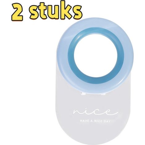 Lot de 2 supports de siège de toilette en forme annulaire pour éviter le contact avec la poignée 7 x 4,5 x 0,3 cm bleu ciel (1/5)