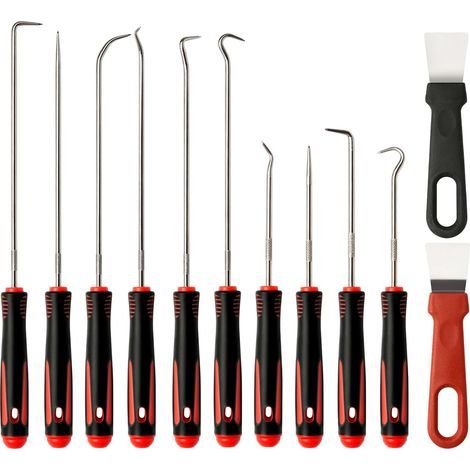 Set of 10 Hooks, Extraction Tool, Alloy Steel, Non-slip Handle, O-ring, Auto Workshop (1/5)