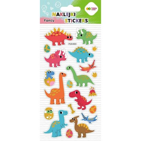 Adesivi 3D Fancy Dino Friends 90x210 dai colori vivaci