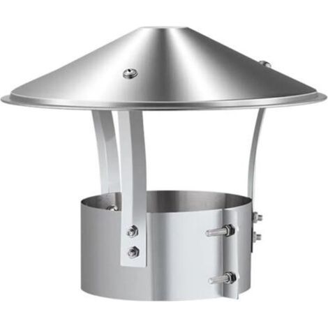 Chapeau de cheminée, échappement en acier inoxydable, tuyau d'échappement, cheminée extérieure (argent brillant),200mm (1/5)