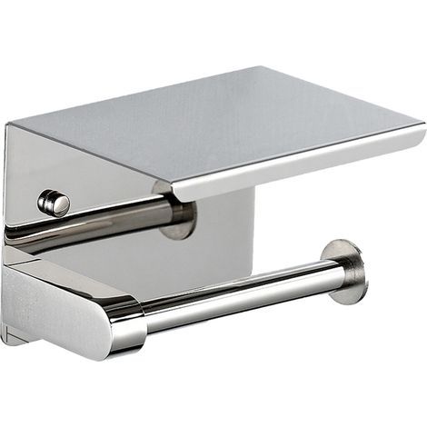 1 porta rotolo di carta igienica, acciaio inox 304, montaggio adesivo senza foratura, resistente all'umidità, per bagno (1/5)