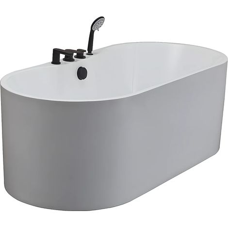 Vasca da bagno freestanding con rubinetto - 195 L - 150x 75 x 58 cm - Bianco - STEPONA (1/5)