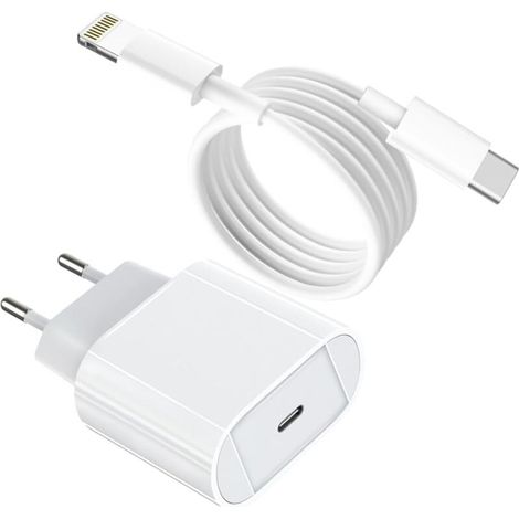Schnellladegerät für iPhone - MFi-zertifiziert - 20W PD-Ladegerät für iPhone mit 1,8 m langem USB-C-auf-Lightning-Kabel, Typ-C-Ladegerät für iPhone 14/14 Plus/14 Pro/14 Pro Max/13/12/11/SE/iPad usw. (1/4)
