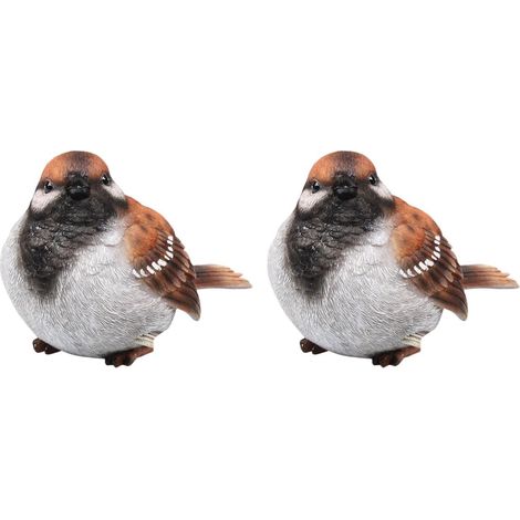 Moineau debout en résine (Lot de 2)