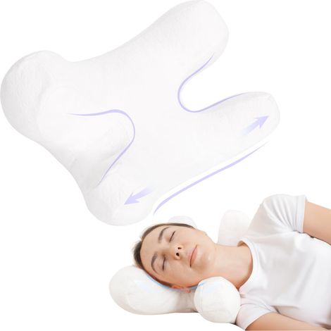 Oreiller anti-rides, coussin de beauté, pour dormir sur le côté, en duvet, doux pour la peau, pour le sommeil, anti-rides, anti-âge, rides du visage, soutien de la nuque (1/5)