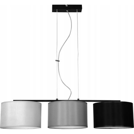 Lámpara colgante moderna, pantalla de tela, 3 LED de 60 W