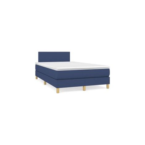 Sommier à lattes de lit avec matelas Bleu 120x200 Tissu (1/5)