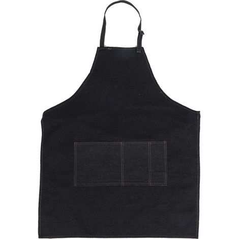 Tablier De Cuisine En Denim Pour Restaurant Et Café - Design Scandinave Avec Poches Avant - Uniforme Professionnel Durable - 1 Pièce (1/5)