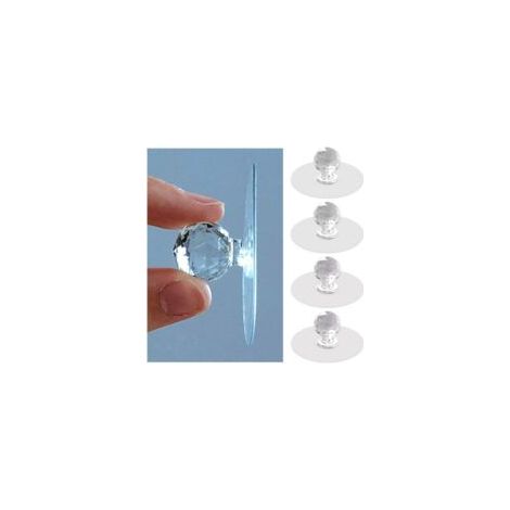 Poignées de tiroir transparentes, poignées en cristal en forme de diamant pour armoires, meubles de cuisine, etc. - Crezuo (1/4)