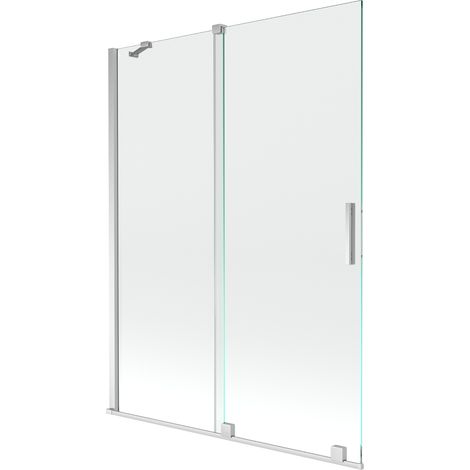 Mexen Velar pannello per vasca da bagno a due ante scorrevoli 130 x 150 cm, trasparente, cromo - 896-130-000-01-01