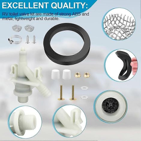 Robinet d'eau pour toilettes de camping-car 385311641 avec joint 385311652 pour toilettes Dometic 300, 301, 310, 320 et Sealand, pièces détachées pour toilettes de camping-car (1/5)