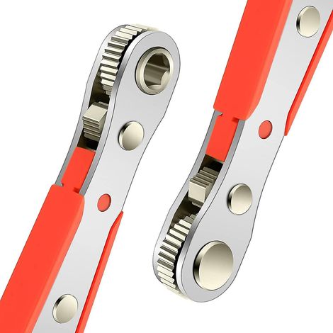 Mini clé à cliquet, déporté et réversible, tournevis magnétique Phillips à angle droit pour espaces difficiles d'accès, avec entraînement 1/4 pouce, couple élevé (1/5)