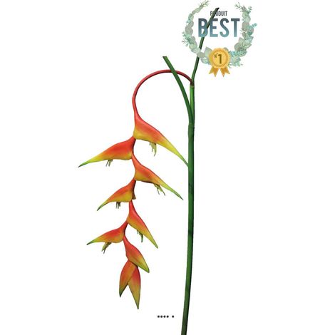 Branche d'Heliconia des Caraibes artificiel, L 96 cm - BEST (1/3)