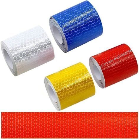 Pair 4 Pcs Bande Réfléchissante Auto-Adhésives,Autocollant Réfléchissant Avertissement Sécurité Réfléchissant Auto-Adhésives Avertissement Bande Visibilité Ruban Sécurité Autocollant Bande Visibilité (1/5)