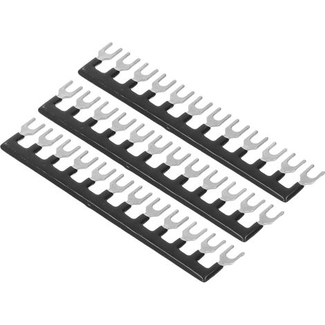 10 Pièces Bornier à Barrière 8 Pôles Fourche Noir 400V 15A avec Isolation TB-1512 (1/5)