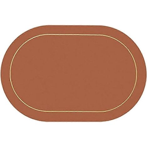 Set de 1 set de table en cuir, lavable, résistant à la chaleur, antidérapant, isolant et imperméable, marron (1/5)