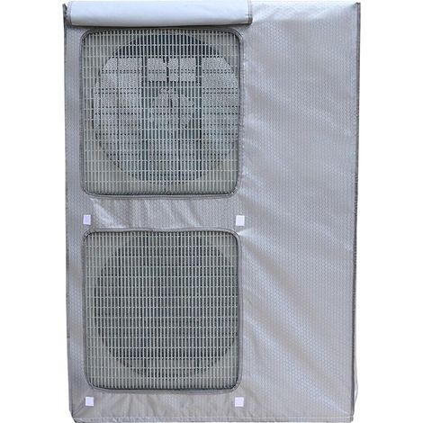 1 Housse Climatisation Extérieure, Double Couche Oxford 600D, Aération Maille Et Rideau, Protection Pluie Soleil Pour Unité Pompe À Chaleur
