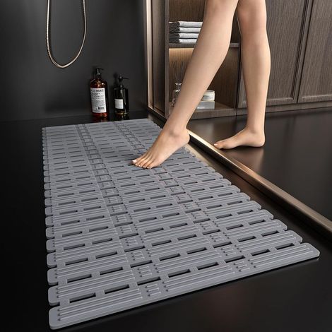 Tapis de Douche Antidérapant avec Ventouses - Grand Format 90 x 40 cm - Anti-Moisissure pour Personnes Âgées