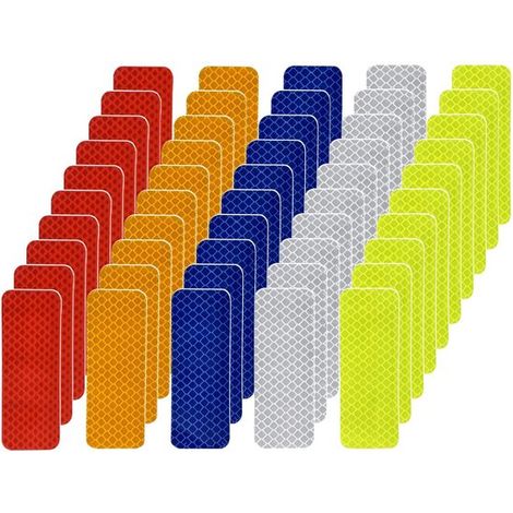 Autocollants réfléchissants - 3 x 8 cm - 50 pièces - Bandes réfléchissantes - Autocollants de signalisation réfléchissants (1/5)