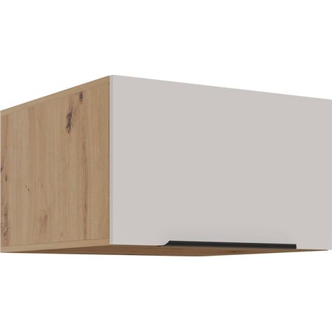 Aufsatzschrank Hochschrank 60 cm Küche SOLANO Kaschmir beige + Eiche Artisan matt Küchenzeile Küchenblock (1/5)