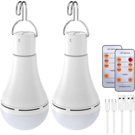 Lampe rechargeable avec télécommande et minuterie, éclairage de secours à batterie pour pannes de courant à domicile (1/5)