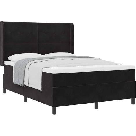 Maison Exclusive - Letto a molle con materasso Nero 140 x 190 cm Velluto