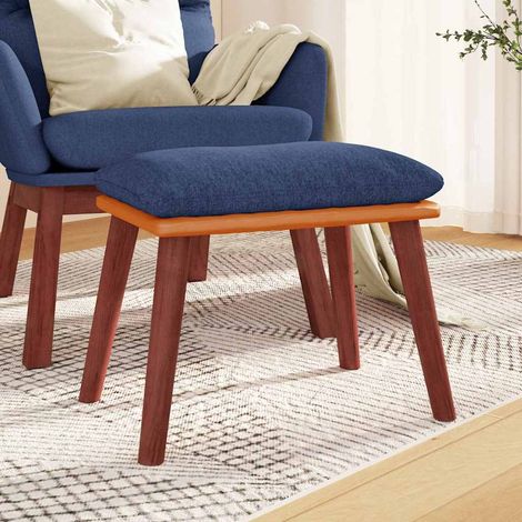Repose-Pieds pour Salon ou Chambre - Tabouret Pouf Bleu 45x29,5x39 cm Tissu et similicuir BV103761 - BonneVie (1/5)