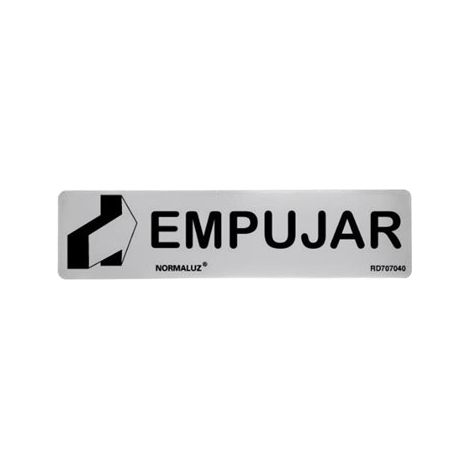 Cartel informativo empujar, inox adhesivo 0.8 mm, 5 x 20 cm