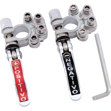 Connecteur de Borne de Batterie,Cosse Batterie de Borne Supérieure Électrodes Bornes Positives et Négatives de Type SAE/JIS A,pour Voitures, Camions, Autobus (1 Paire) (1/5)