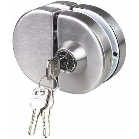 Double serrure de porte en verre 304 en acier inoxydable, les deux côtés ouvrent des crochets de porte sans cadre pour le verre d'épaisseur de 10-12mm (1/5)