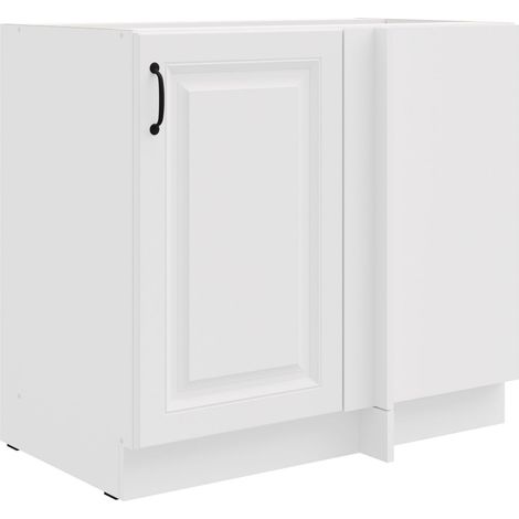 Eckschrank 105cm Stilo Weiß Küchenzeile Küchenblock Küche Landhaus Einbauküche (1/5)