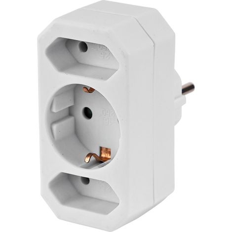 Kestek Steckdosenadapter 3-fach Zwischenstecker Dreifachstecker Schutzkontakt (1/2)