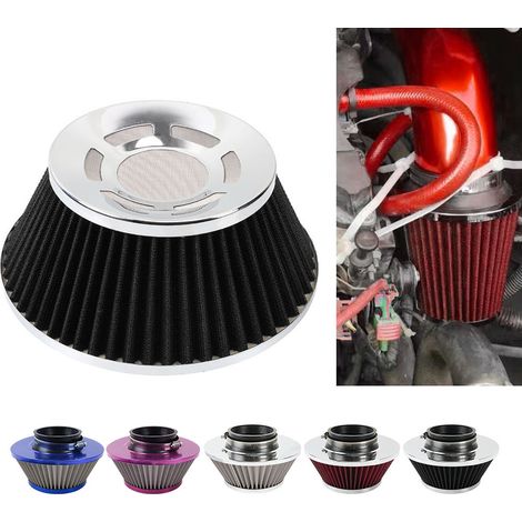 Car modification parts 76mm flat mushroom head air filter 3-inch mushroom head air filter - red (metal mesh) (1/4)