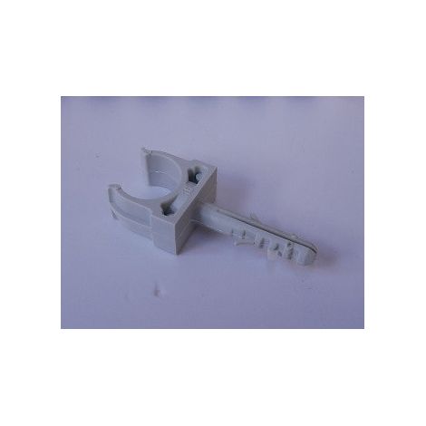 Clips de fixation pour tube ou gaine Ø 16mm gris avec chevilles 6mm + vis (Boite de 100) par pression SOBEM 860.2016 (1/2)