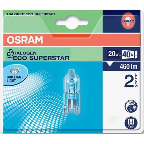 Osram Bombilla Halógena Cápsula G9 20W Blanco Cálido