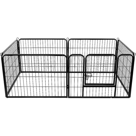 Jaula plegable de metal para perros con puerta y bandeja Pequeño parque para mascotas 6 tabletas