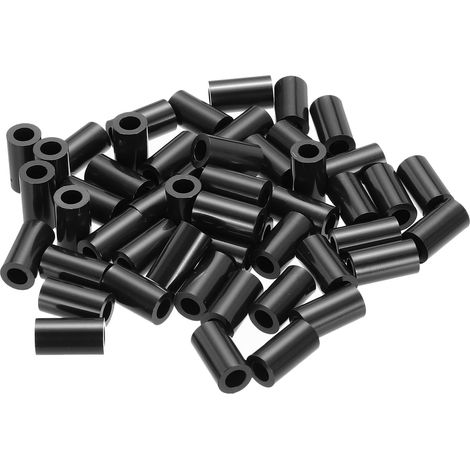 120Pcs Entretoise ABS M4 x 7mm OD x 13mm L Rondelles d'Espacement Rondes en Plastique Noir, Écrou d'Écartement Non Fileté pour Vis, Boulons, Prise Électrique (1/5)