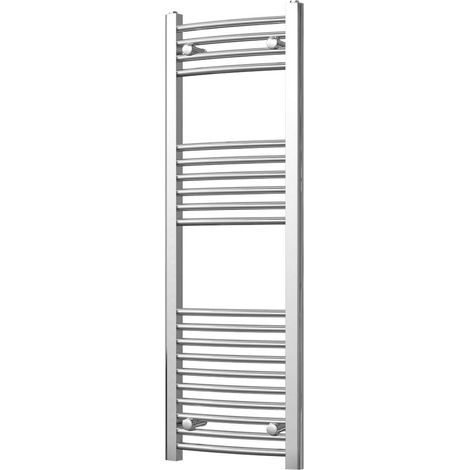 Zennor - Chrome Heated Towel Rail - H1200mm x W400mm - Curved (1/3)