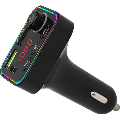 Émetteur FM Bluetooth 5.0 pour Voiture, Chargeur USB C Rapide et Lecteur MP3 avec Affichage LED (1/5)