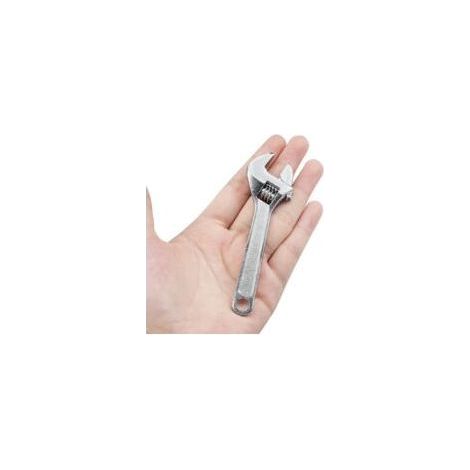 Clé à Molette 4" Longueur 100 mm Mini Clé à Molette en Acier Argen pour l'industrie et la Réparation Automobile (en plaqué chrome) (1/5)